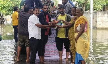 பாரத மாதா நற்பணி அறக்கட்டளை சார்பில் கனமழையால் பாதிக்கப்பட்ட  மக்களுக்கு நேரடி நிவாரண உதவிகள் வழங்கிய நிகழ்வு