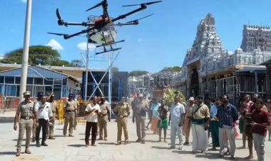 திருச்செந்துார் கோவில் கும்பாபிஷேகத்தில் புனிதநீர் தெளிக்க ட்ரோன் ஏற்பாடு