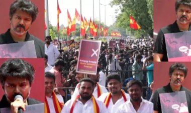 லாக்-அப் டெத்; 24 குடும்பத்திற்கும் ஸ்டாலின் 'சாரி' சொல்ல வேண்டும்: சென்னை ஆர்ப்பாட்டத்தில் விஜய் பேச்சு