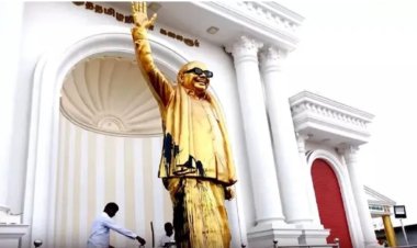 கருணாநிதி சிலை மீது கருப்பு பெயிண்ட் வீச்சு: சேலத்தில் பரபரப்பு