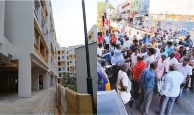 சென்னை திருவொற்றியூர் பிரபல அடுக்குமாடி குடியிருப்பு நிர்வாகத்திற்கு எதிராக சாலைக்கு வந்த மக்கள்