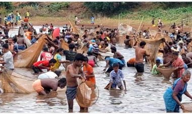 நத்தம் அருகே கிராம மக்கள் பங்கேற்ற மீன்பிடி திருவிழா!
