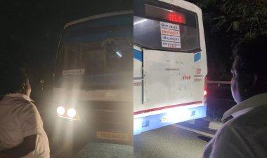 பெயர் பலகை இல்லாமல் சென்ற அரசு பேருந்து- நள்ளிரவில் திடீர் ஆய்வு மேற்கொண்ட அமைச்சர் சிவசங்கர்..