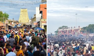 ஆடி அமாவாசை: ராமேசுவரம் அக்னி தீர்த்தக் கடற்கரையில் பல்லாயிரக்கணக்காண பக்தர்கள் புனித நீராடல்