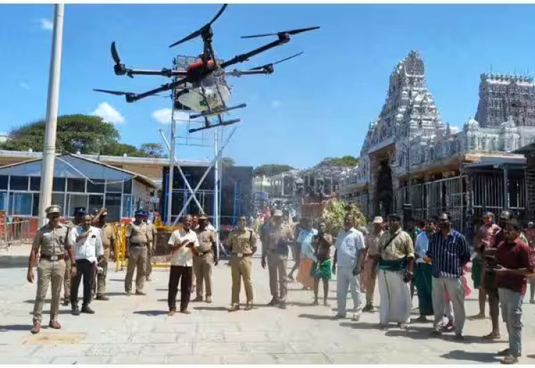 திருச்செந்துார் கோவில் கும்பாபிஷேகத்தில் புனிதநீர் தெளிக்க ட்ரோன் ஏற்பாடு