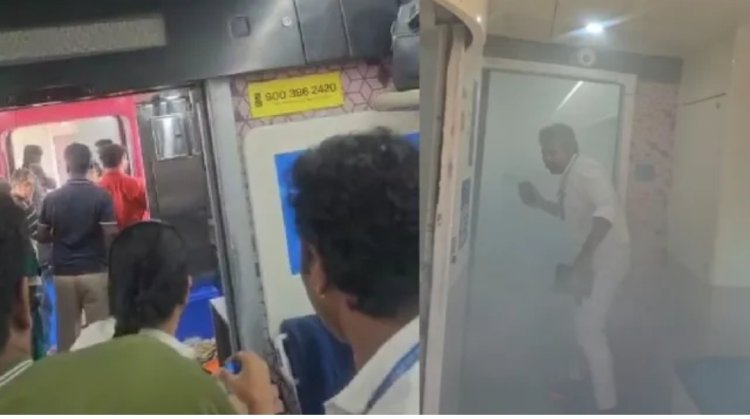 நெல்லை சென்னை வந்தே பாரத் ரயிலில் திடீர் புகை: பயணிகள் கடும் அவதி