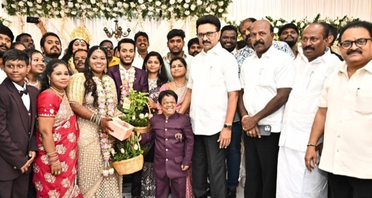 நடிகர் கிங் காங் மகள் திருமண வரவேற்பில் கலந்து கொண்டு வாழ்த்திய முதல்வர் ஸ்டாலின்