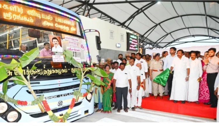 மக்கள் பயன்பாட்டுக்கு வந்த பஞ்சப்பூர் பேருந்து நிலையம்: கொடியசைத்து தொடங்கிவைத்த கே.என்.நேரு