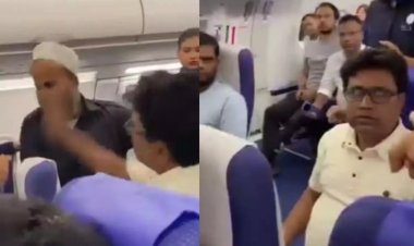 விமானத்தில் சக பயணியை கன்னத்தில் அறைந்த நபர்.. பதற்றத்தில் பயணிக்கு Panic Attack
