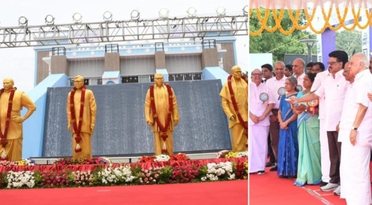 பரம்பிக்குளம்-ஆழியாறு பாசன திட்டத்தை உருவாக்கியோரின் சிலைகளை திறந்து வைத்தார் ஸ்டாலின்